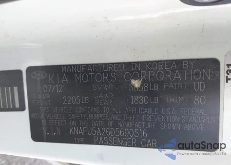 2013 Kia Forte Ex from USA, damaged, VIN KNAFU5A26D5690516